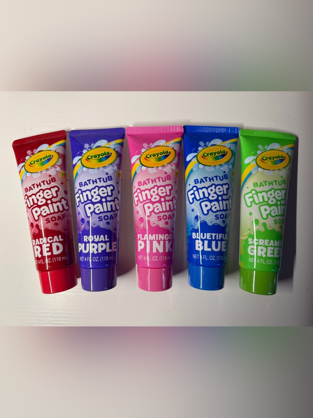 Crayola Bathtub Finger Paint Soap Tubes - Red, Purple, Pink, Blue, Green
